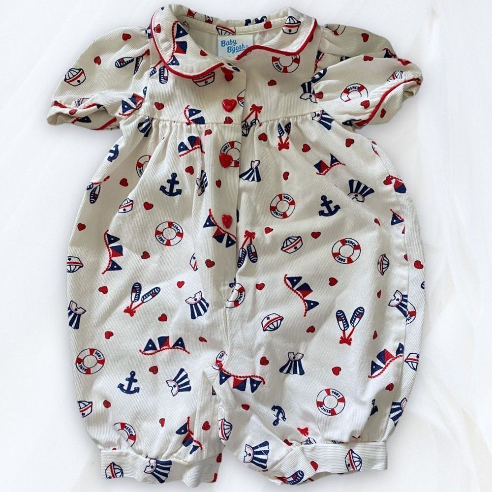 Vintage Oshkosh Baby B’gosh Nautical Bubble Romper